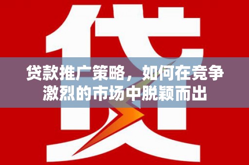 泸西贷款推广策略，如何在竞争激烈的市场中脱颖而出