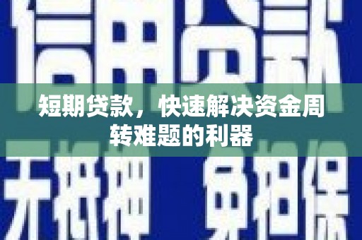 泸西短期贷款，快速解决资金周转难题的利器