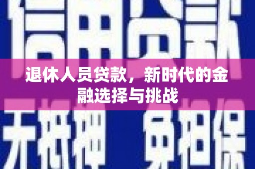 泸西退休人员贷款，新时代的金融选择与挑战