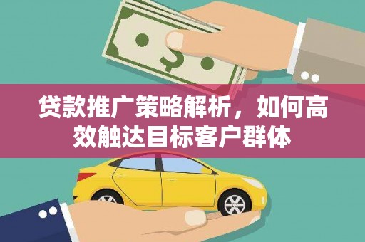 泸西贷款推广策略解析，如何高效触达目标客户群体