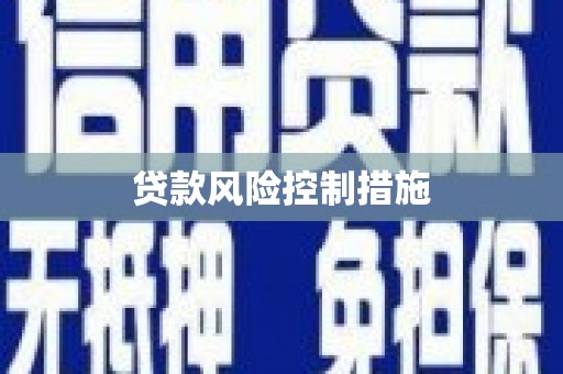 泸西贷款风险控制措施