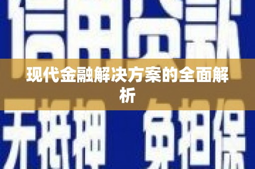 泸西现代金融解决方案的全面解析