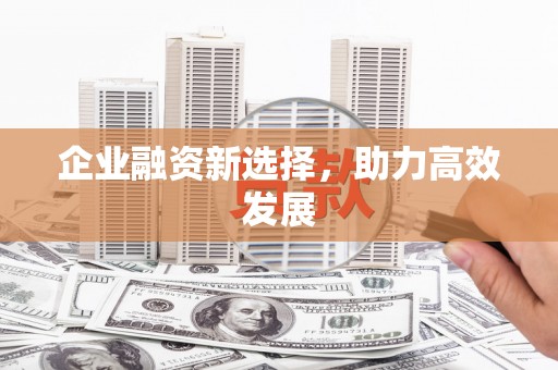 泸西企业融资新选择，助力高效发展