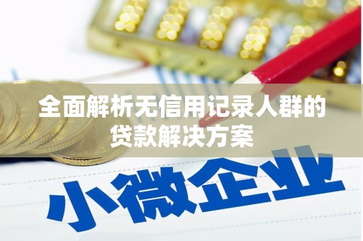 泸西全面解析无信用记录人群的贷款解决方案